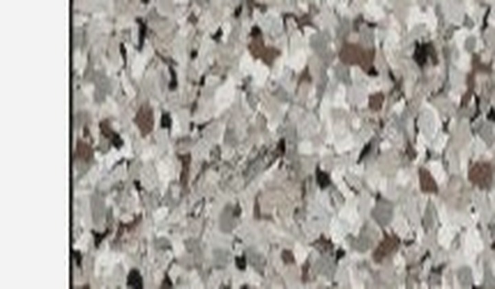 Coyote decorative flake floor coating sample