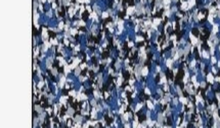 Orbit decorative flake floor coating sample